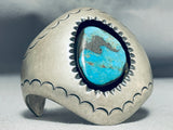 Huge Museum Morenci Turquoise Vintage Native American Navajo Sterling Silver Bracelet-Nativo Arts