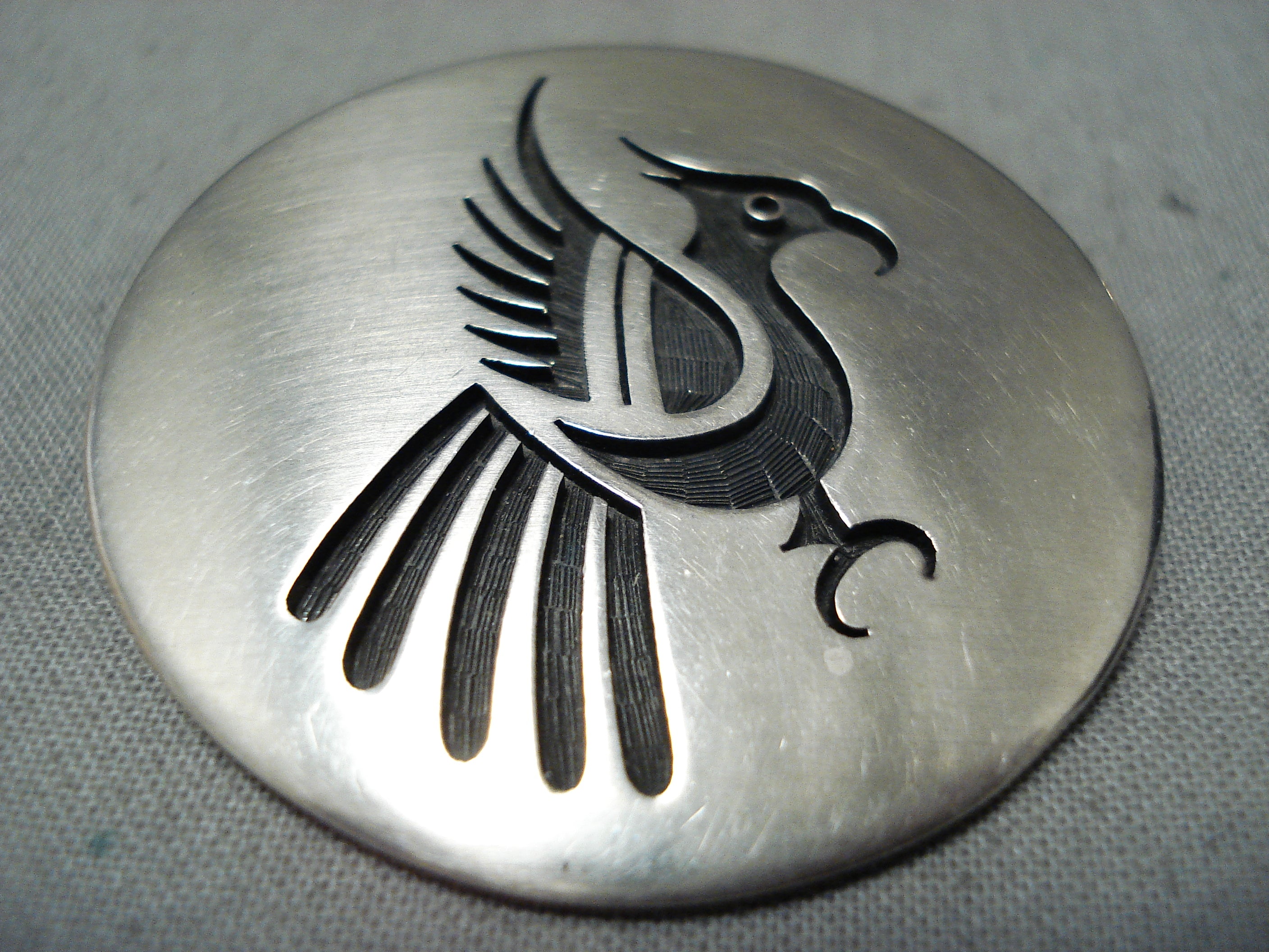 Important Vintage Native American Hopi Bird Sterling Silver Pin