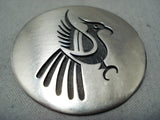 Important Vintage Native American Hopi Bird Sterling Silver Pin-Nativo Arts