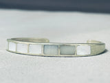 Beautiful. Vintage Native American Navajo Mother Of Pearl Sterling Silver Bracelet-Nativo Arts