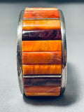 One Of The Best Vintage Native American Navajo Shell Inlay Sterling Silver Bracelet-Nativo Arts