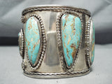 One Of Biggest Best Vintage Native American Navajo Royston Turquoise Sterling Silver Bracelet-Nativo Arts