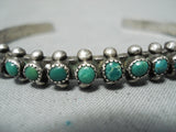 Incredible Vintage Native American Navajo Cerrillos Turquoise Sterling Silver Bracelet Old-Nativo Arts