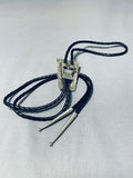 Stunning Vintage Native American Navajo 5 Morenci Turquoise Sterling Silver Bolo-Nativo Arts