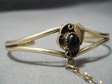 Wonderful Vintage Navajo Garnet Gold Slave Bracelet Native American-Nativo Arts