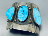 Towering Museum Vintage Native American Navajo Turquoise Sterling Silver Bracelet-Nativo Arts