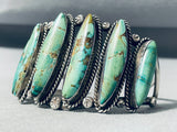 One Of The Best Ever Vintage Native American Navajo Green Turquoise Sterling Silver Bracelet-Nativo Arts