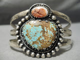 Museum Vintage Native American Navajo #8 Turquoise Sterling Silver Bracelet Old-Nativo Arts