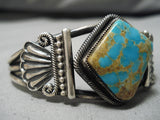 Important Native American Navajo Martinez #8 Turquoise Sterling Silver Bracelet-Nativo Arts