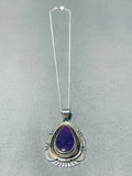 Beautiful Vintage Native American Navajo Sugulite Sterling Silver Necklace-Nativo Arts
