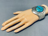 Important Vintage Native American Navajo Goodluck Turquoise Sterling Silver Bracelet-Nativo Arts