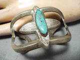 Stunning Vintage Native American Navajo Royston Turquoise Sterling Cast Silver Bracelet-Nativo Arts