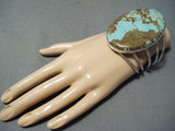 Enormous San Felipe Native American 8 Turquoise Sterling Silver Bracelet-Nativo Arts