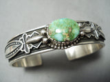 Native American Important Albert Jake Carico Lake Turquoise Sterling Silver Bracelet-Nativo Arts