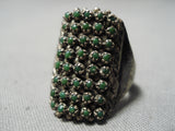 One Of The Best Vintage Native American Zuni Cerrillos Turquoise Sterling Silver Snake Eyes Ring-Nativo Arts
