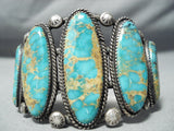 Gorgeous Vintage Native American Navajo Royston Turquoise Sterling Silver Bracelet Old-Nativo Arts