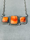 Vibrant Native American Navajo Spiny Oyster Sterling Silver Necklace-Nativo Arts