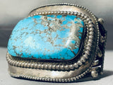 Museum Monster Vintage Native American Navajo Turquoise Sterling Silver Bracelet Old-Nativo Arts