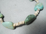 Native American Wonderful Santo Domingo Royston Turquoise Sterling Silver Necklace-Nativo Arts