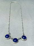 Best Native American Navajo Lapis Sterling Silver Necklace-Nativo Arts