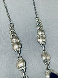 Awesome Vintage Native American Navajo 4 Black Onyx Sterling Silver Necklace-Nativo Arts