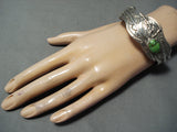 One Of The Best Vintage Native American Navajo Gaspeite Sterling Silver Bangle Bracelet-Nativo Arts