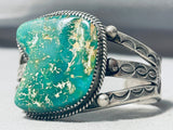 Rare Early King Manassa Vintage Native American Navajo Turquoise Sterling Silver Bracelet-Nativo Arts