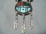 Important Vintage Native American Navajo Ernest Benally Turquoise Sterling Silver Necklace-Nativo Arts