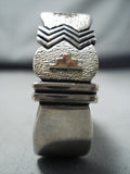 Signed Vintage Navajo Native American 14k Gold Sterling Silver Bracelet-Nativo Arts