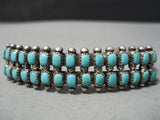 Museum Vintage Zuni Native American Squared Turquoise Sterling Silver Bracelet-Nativo Arts