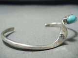 Waving Unique Vintage Native American Navajo Turquoise Sterling Silver Swirl Bracelet-Nativo Arts