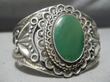 Early Vintage Native American Navajo Cerrillos Turquoise Sterling Silver Bracelet Cuff Old-Nativo Arts