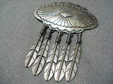 Native American Unique Vintage Santo Domingo Sterling Silver Feather Pendants Pin-Nativo Arts