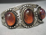 Very Rare Vintage Native American Navajo Dragon's Breath Opal Sterling Silver Bracelet-Nativo Arts
