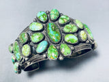 The Best Vintage Native American Navajo Damale Turquoise Sterling Silver Cluster Bracelet-Nativo Arts