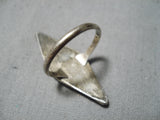 Marvelous Vintage Native American Navajo Cerrillos Turquoise Sterling Silver Ring Old-Nativo Arts