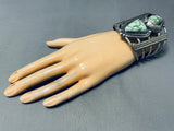 Highly Rare Damale Mine Turquoise Vintage Native American Navajo Sterling Silver Bracelet-Nativo Arts