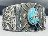 Dumbell Heavy! Native American Navajo 108 Gram Sterling Silver Turquoise Bracelet Cuff-Nativo Arts