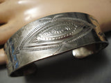 Earlier 1900's Vintage Native American Navajo Whirling Logs Sterling Silver Bracelet Old-Nativo Arts
