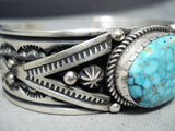 Authentic Albert Jake Native American Navajo High Grade Turquoise Sterling Silver Bracelet-Nativo Arts