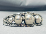 Early 1900's Vintage Native American Navajo Sterling Silver Sunstamp Bracelet Cuff-Nativo Arts
