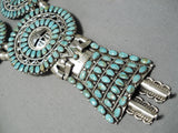 Best Vintage Native American Navajo Turquoise Kachina Turquoise Squash Blossom Necklace-Nativo Arts
