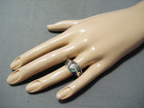Noteworthy Lonn Parker Vintage Native American Navajo Turquoise Sterling Silver Ring-Nativo Arts
