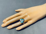 Spectacular Native American Navajo Turquoise Sterling Silver Heart Ring-Nativo Arts