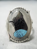 Important Blue Bird Zuni Turquoise Sterling Silver Native American Ring-Nativo Arts