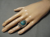 Amazing Vintage Native American Navajo Paw Cerrillos Turquoise Sterling Silver Ring Old-Nativo Arts