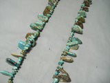 Native American Stunning Vintage Navajo Spiderweb Turquoise Sterling Silver Necklace-Nativo Arts