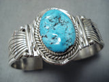 Fascinating Navajo Native American Turquoise Sterling Silver Bracelet-Nativo Arts