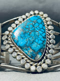 Important Vintage Native American Navajo Blue Diamond Turquoise Sterling Silver Bracelet-Nativo Arts
