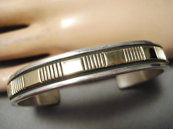 Authentic Vintage Native American Navajo 14k Gold Sterling Silver